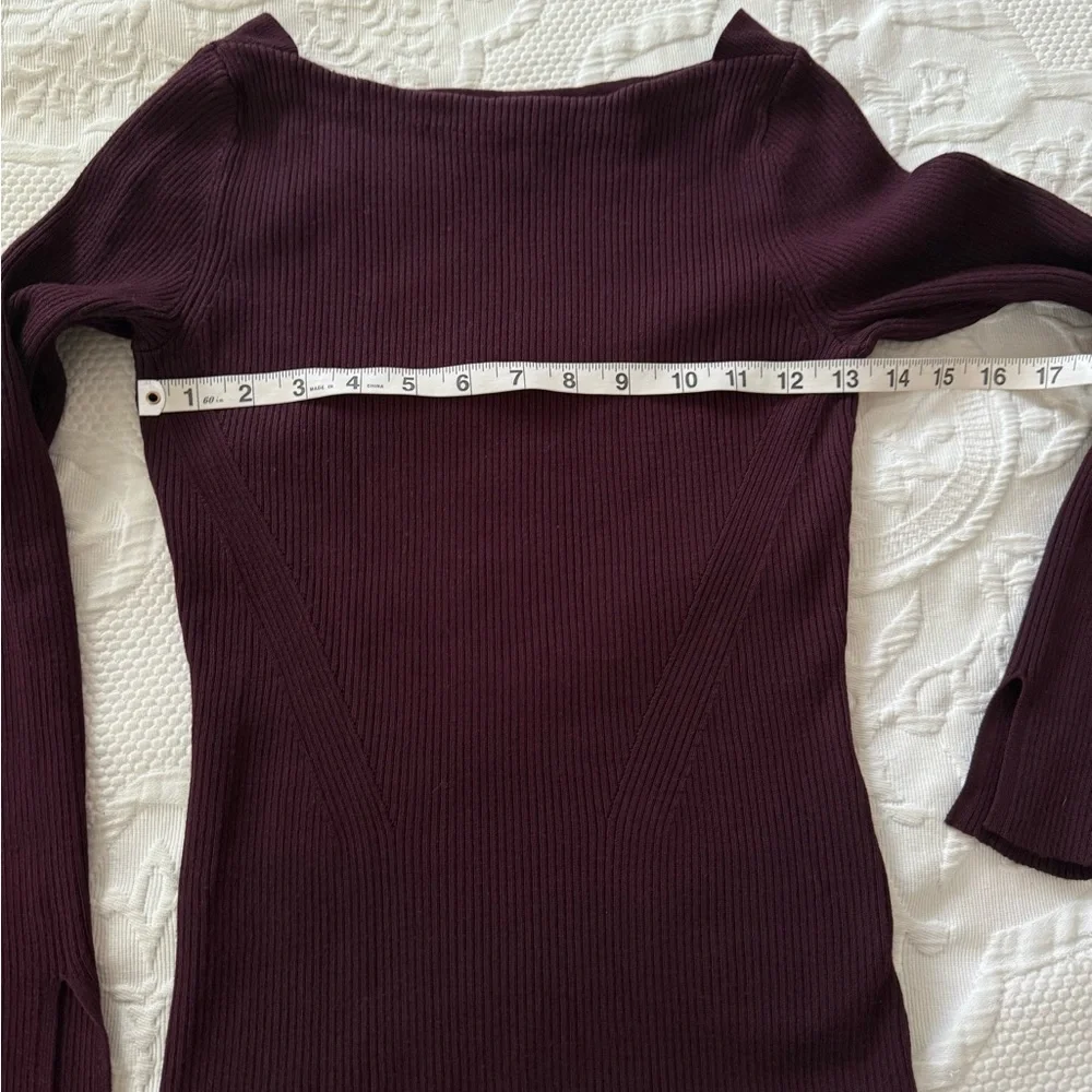 Cato Deep Burgundy Ribbed Boatneck Sweater - Picture 3 of 6